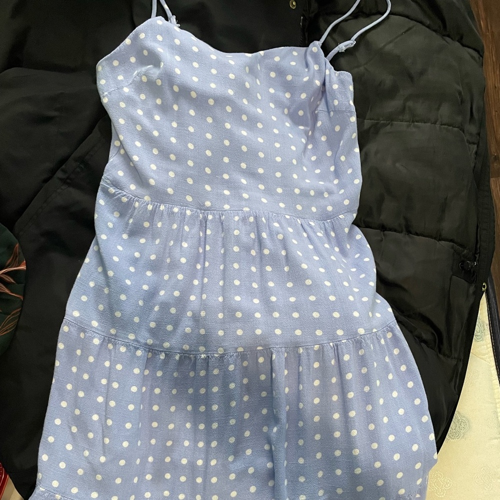 Baby Blue Polka Dot Midi Dress